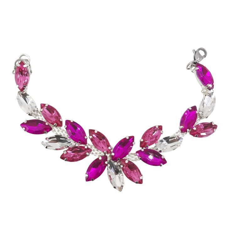 Bracciale Con Pietre Fucsia E Rosa - Brc124