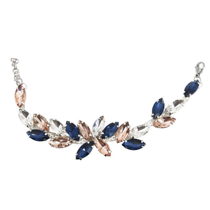 Bracciale Con Pietre Cipria E Blu - Brc115