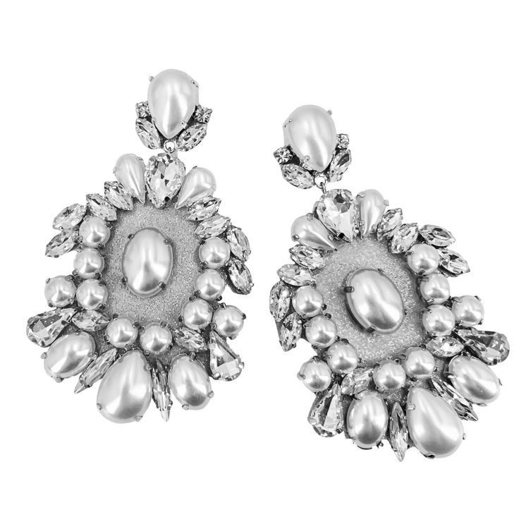 Orecchini Con Pietre Crystal E Perle- Bri73