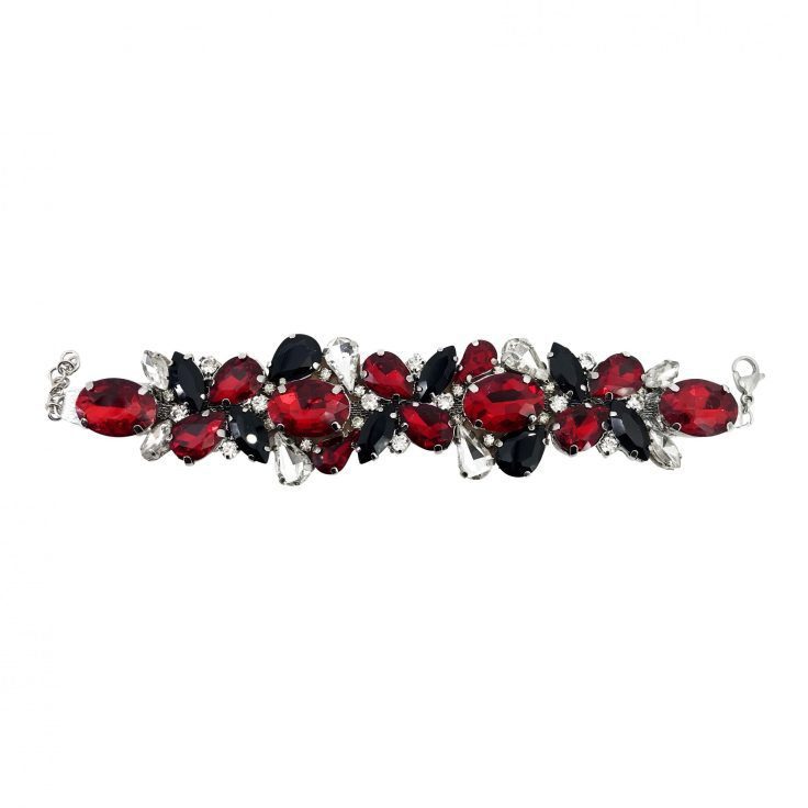 Bracciale Con Pietre Rosse E Nere - Brc141