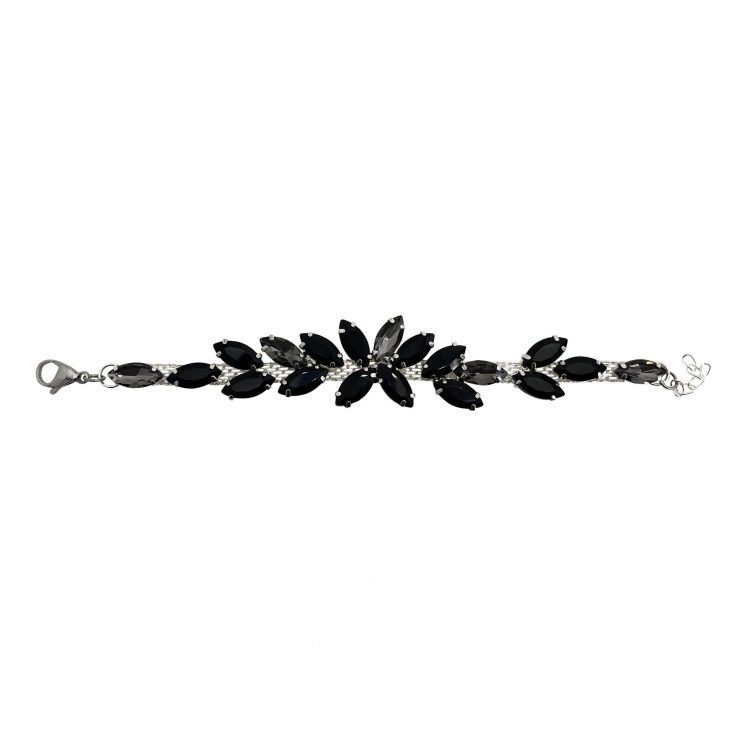 Bracciale Con Pietre Nere E Antracite - Brc169