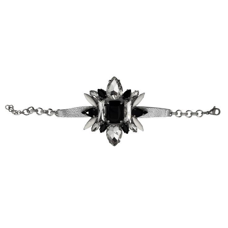 Bracciale Con Pietre Nere E Crystal - Brc172