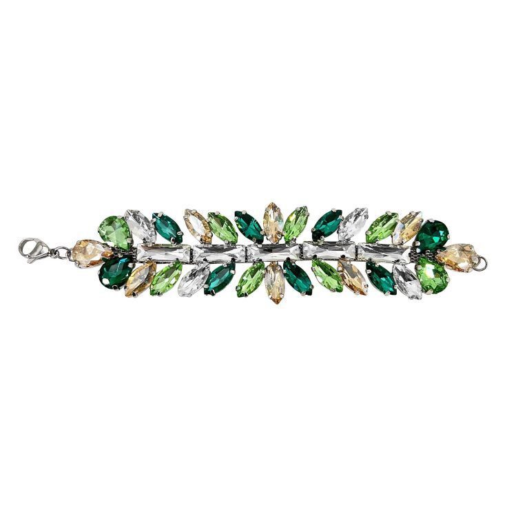 Bracciale Con Pietre Crystal Oro Verde E Verde Smeraldo - Brc236