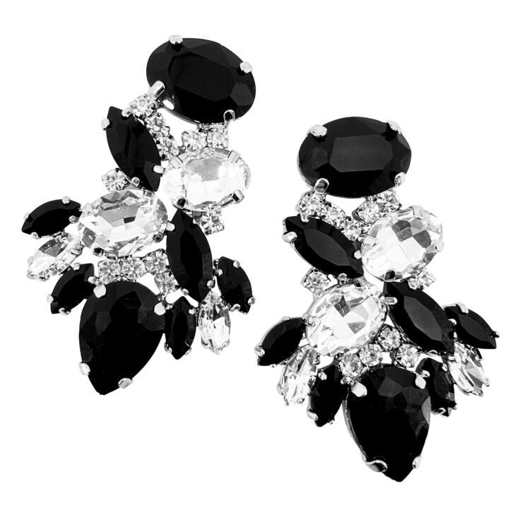 Orecchini Con Pietre Nere E Crystal - Atmosfera7