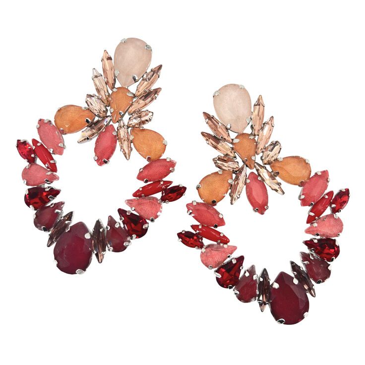 Orecchini Con Pietre Corallo - Cp065
