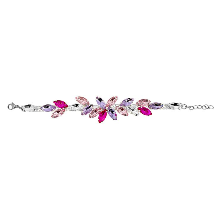 Bracciale Con Pietre Ametista Fucsia E Rosa - Brc320