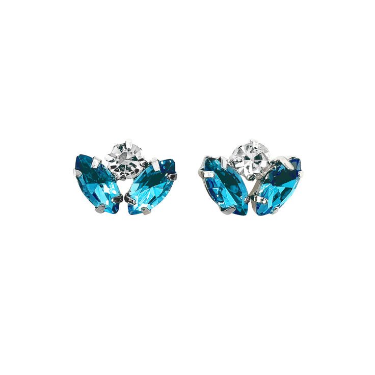 Orecchini Placcati Oro 24K Con Pietre Turchesi E Crystal - Persefone48