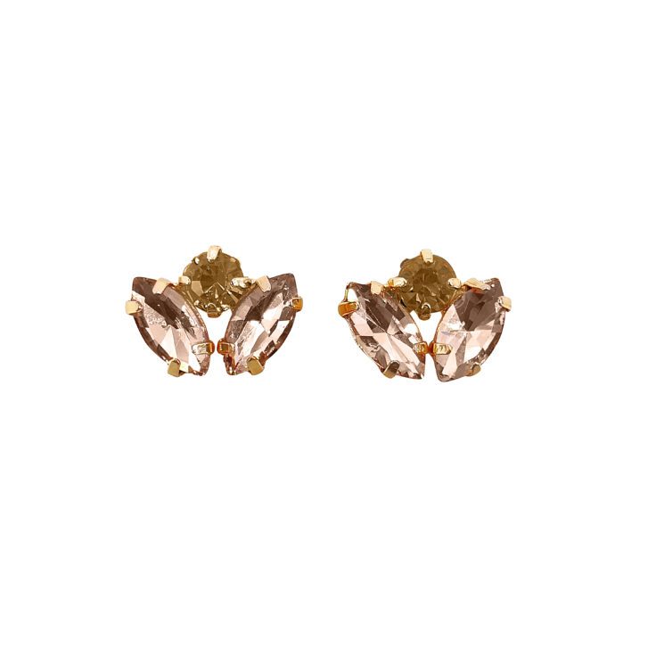 Orecchini Placcati Oro 24K Con Pietre Cipria E Oro - Persefone5