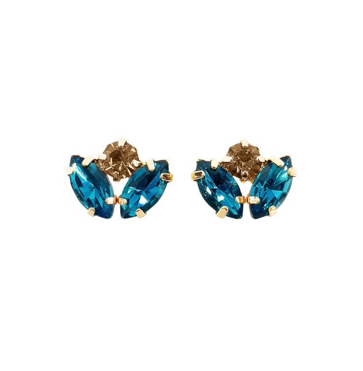 Orecchini Placcati Oro 24K Con Pietre Ottanio E Oro - Persefone46