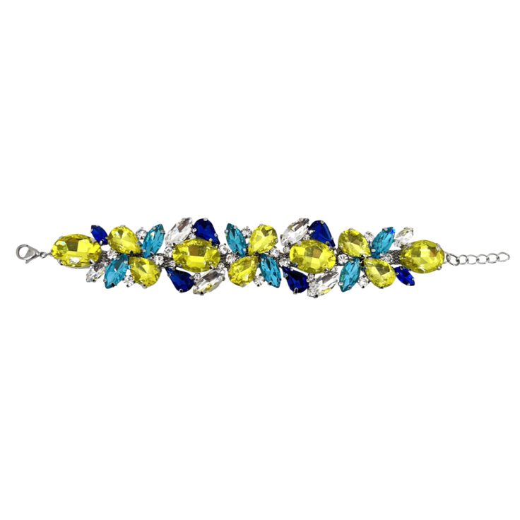 Bracciale Con Pietre Giallo Lime Turchesi E Blu - Brc323