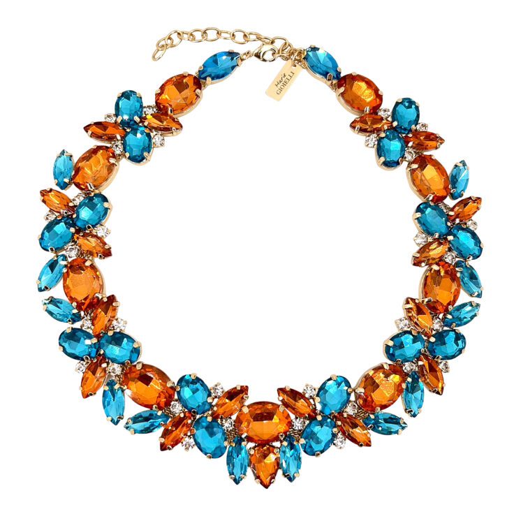 Collana Con Pietre Turchesi E Arancioni - Silvia1