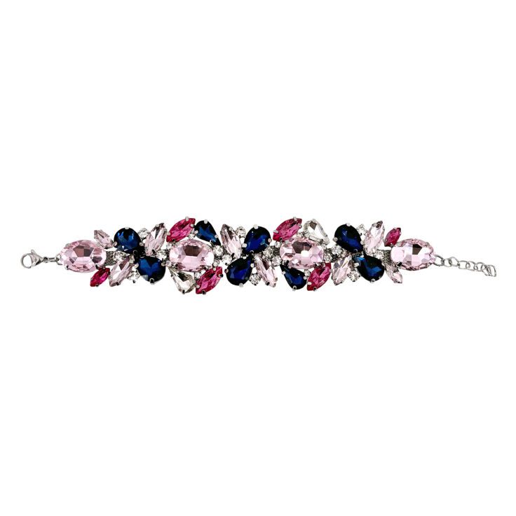 Orecchini Con Pietre Rosa E Blu - Brc333