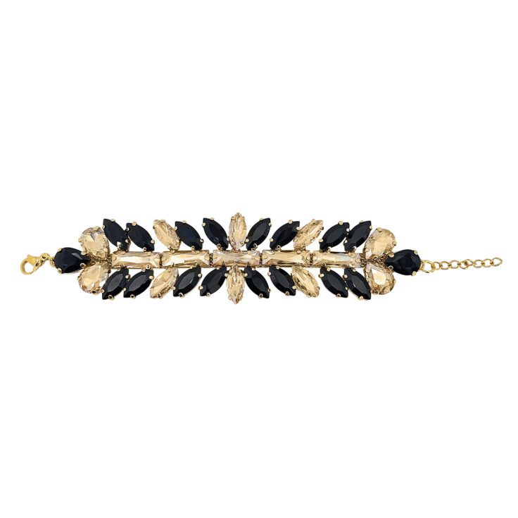 Bracciale Con Pietre Nere E Oro - Brc294