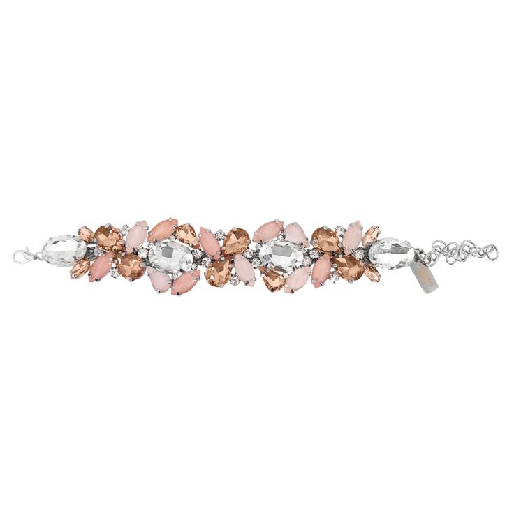 Bracciale Con Pietre Rosa Crystal E Rosa Cipria - Armonia15