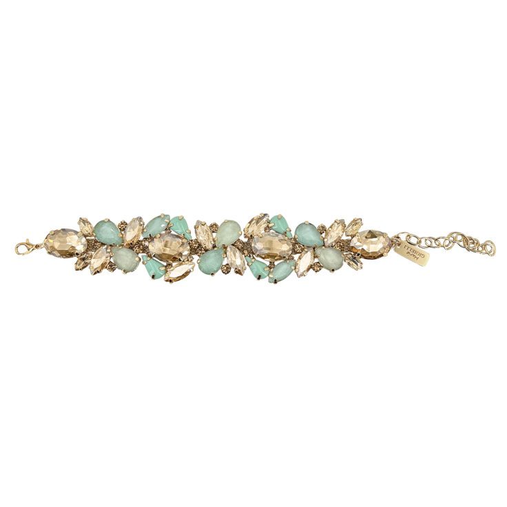 Bracciale Con Pietre Verde Acqua E Oro - Brc364