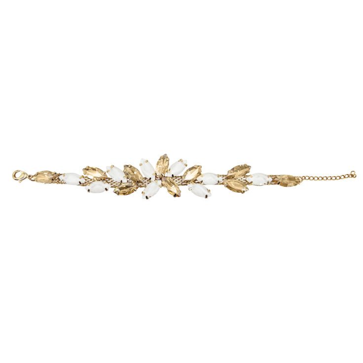 Bracciale Con Pietre Oro E Bianche - Brc366