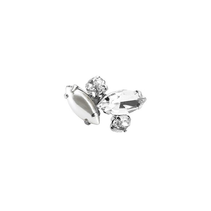 Anello Con Pietre Crystal E Bianche Perlate - Anl04