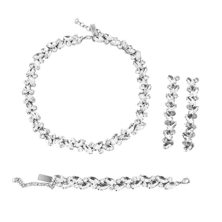 Collana Orecchini E Bracciale Con Pietre Crystal - Pr306