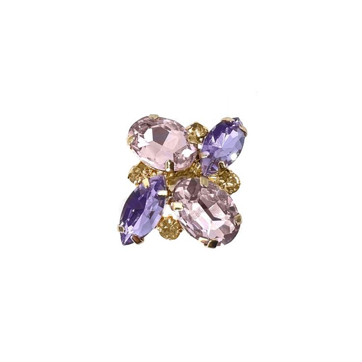 Anello Con Pietre Ametista E Rosa - Anl07Afrodite
