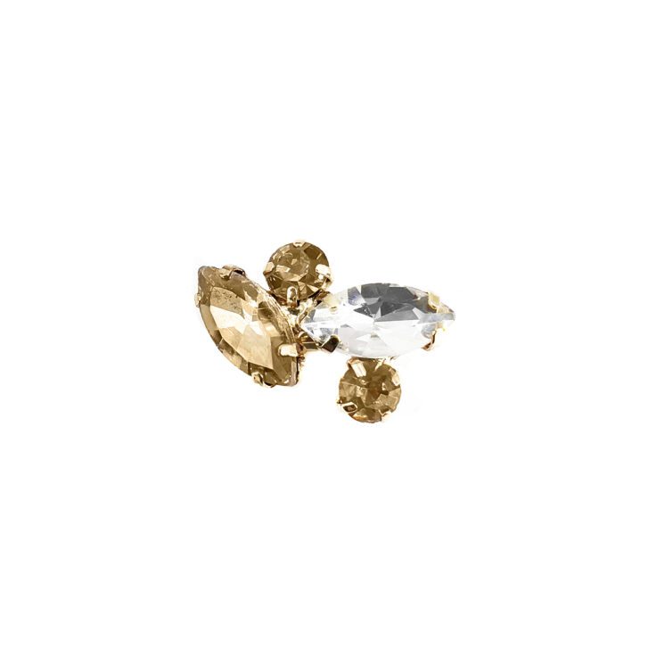 Anello Con Pietre Crystal E Oro - Anl012