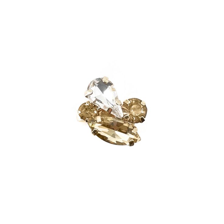 Anello Con Pietre Crystal E Oro - Anl03Diana