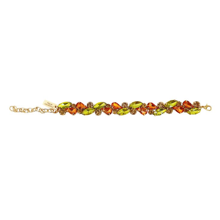 Bracciale Con Pietre Oro Arancioni E Giallo Lime - Brc360