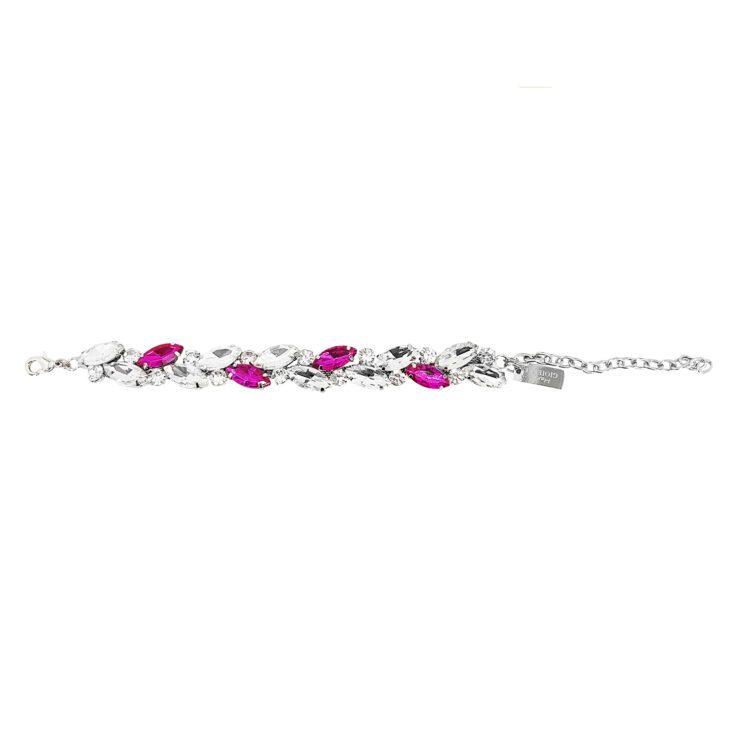 Bracciale Con Pietre Crystal E Fucsia - Brc359