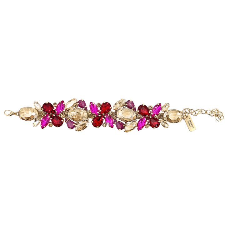 Bracciale Con Pietre Rosse Fucsia Oro E Fucsia Cangiante - Armonia17