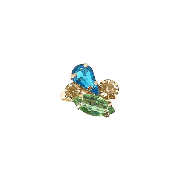 Anello Con Pietre Turchesi E Verdi - A9Diana