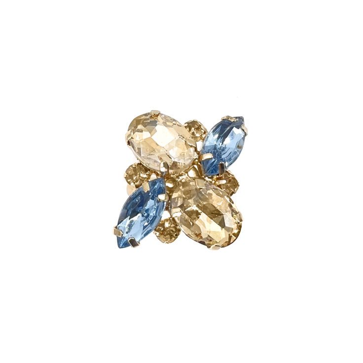 Anello Con Pietre Oro E Celesti - A15Afrodite