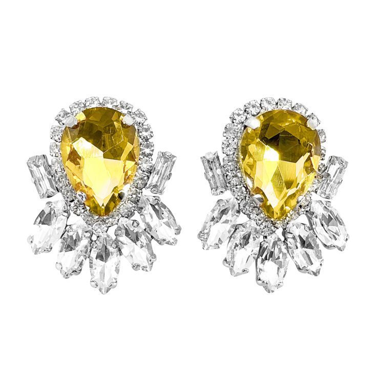 Orecchini Con Pietre Gialle E Crystal – Dafne18