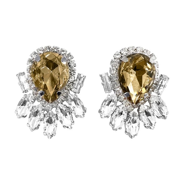 Orecchini Con Pietre Oro Scuro E Crystal – Dafne19