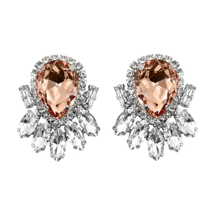 Orecchini Con Pietre Rosa Cipria E Crystal – Dafne20