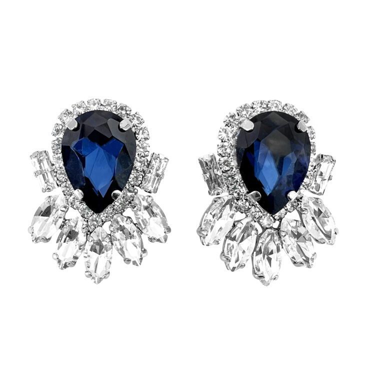Orecchini Con Pietre Blu E Crystal – Dafne15