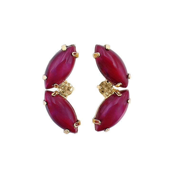 Orecchini Con Pietre Burgundy Perlate - Elettra24