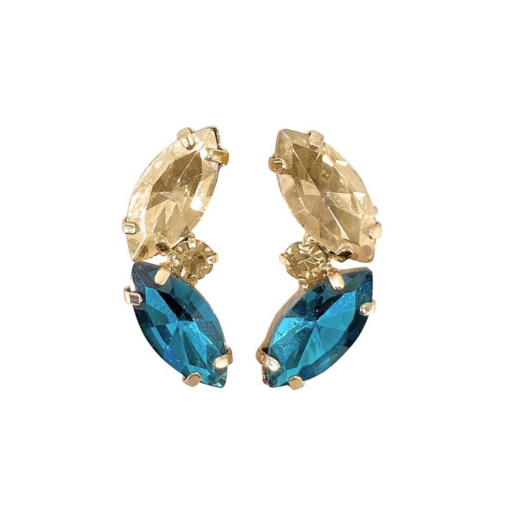 Orecchini Con Pietre Turchesi E Oro - Elettra15