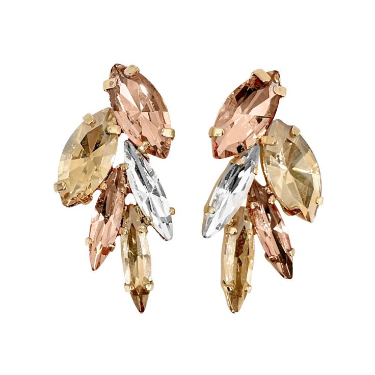 Orecchini Con Pietre Cipria Oro E Crystal – Iride4