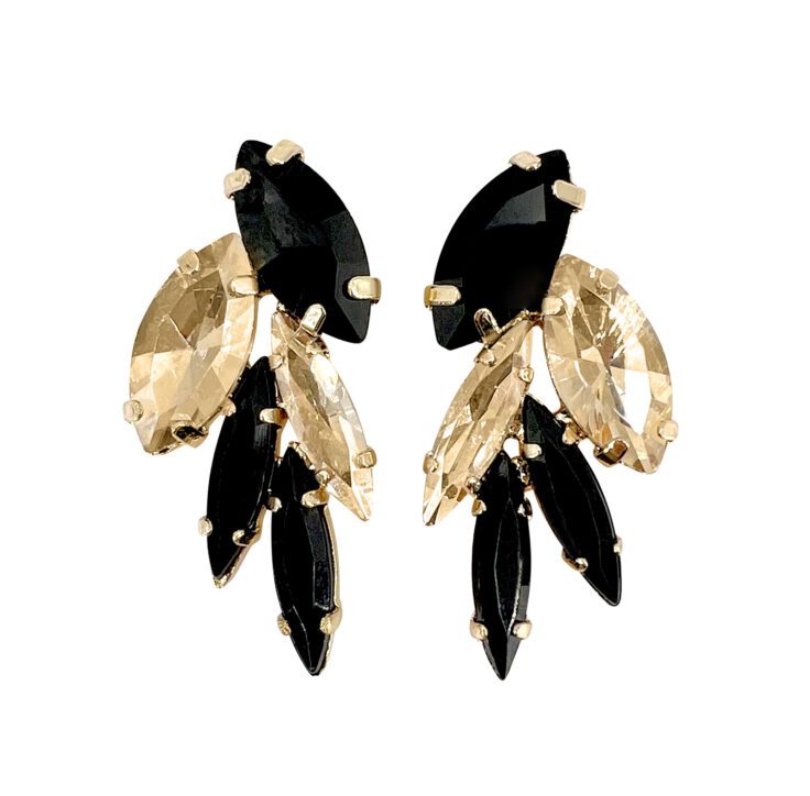 Orecchini Con Pietre Oro E Nere – Iride3