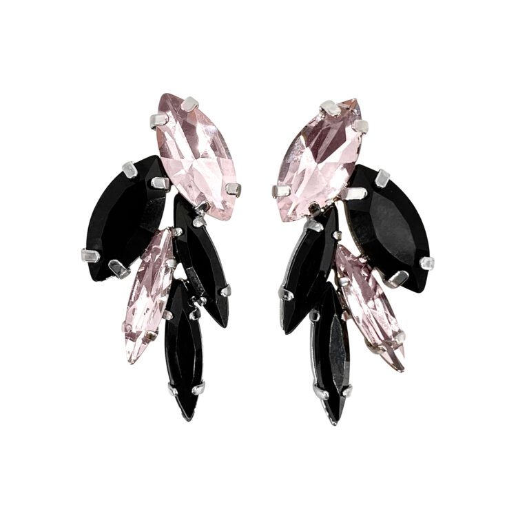 Orecchini Con Pietre Nere E Rosa – Iride7