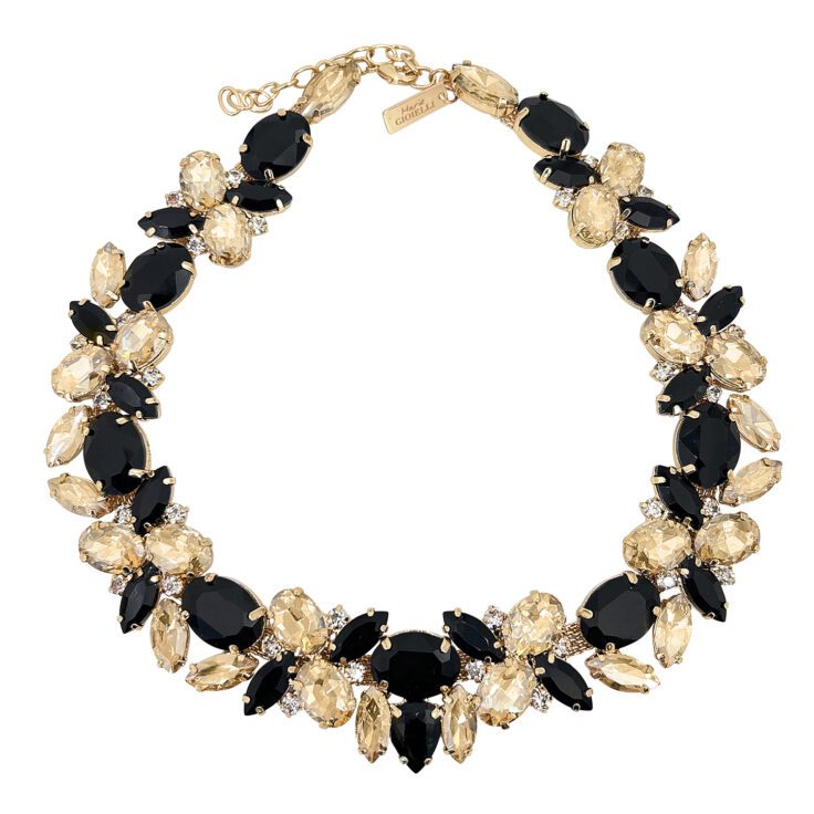 Collana Con Pietre Nere E Oro - Silvia7