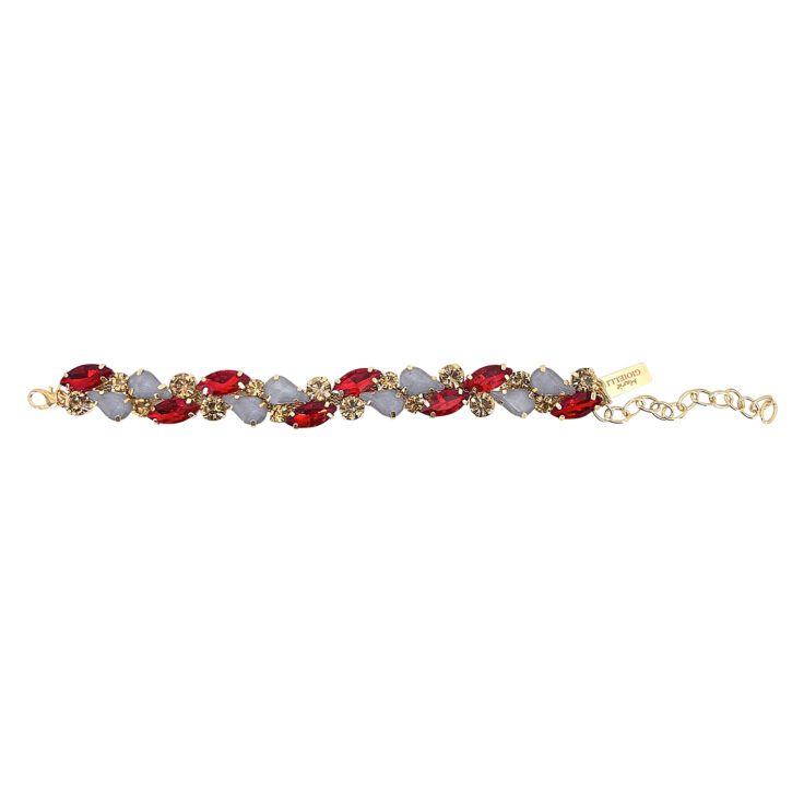 Bracciale Con Pietre Rosse Oro E Grigie - Saggezza7