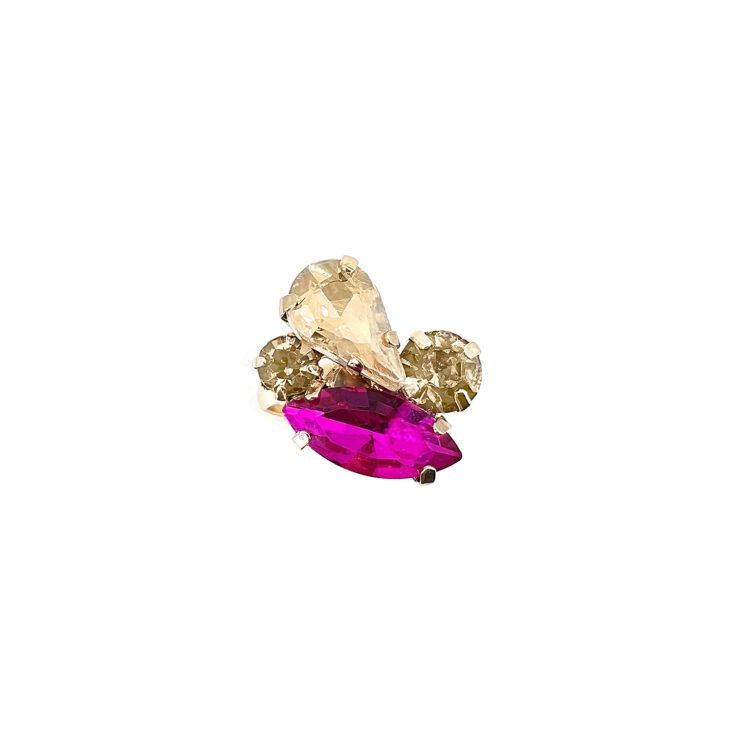 Anello Con Pietre Oro E Fucsia - A11Diana