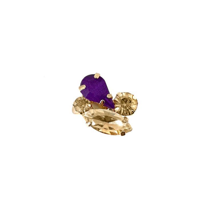 Anello Con Pietre Oro E Viola - A12Diana