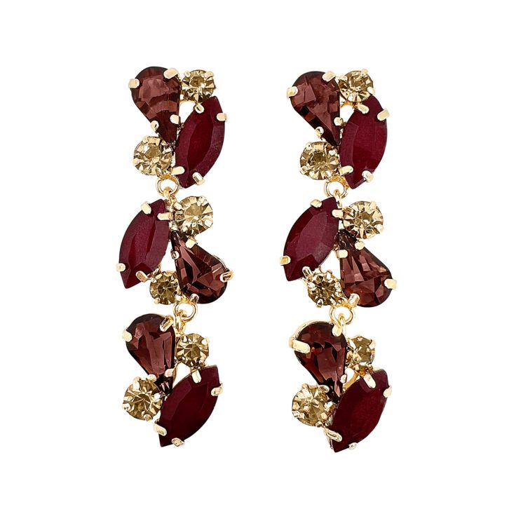 Orecchini Con Pietre Burgundy - Sirio11