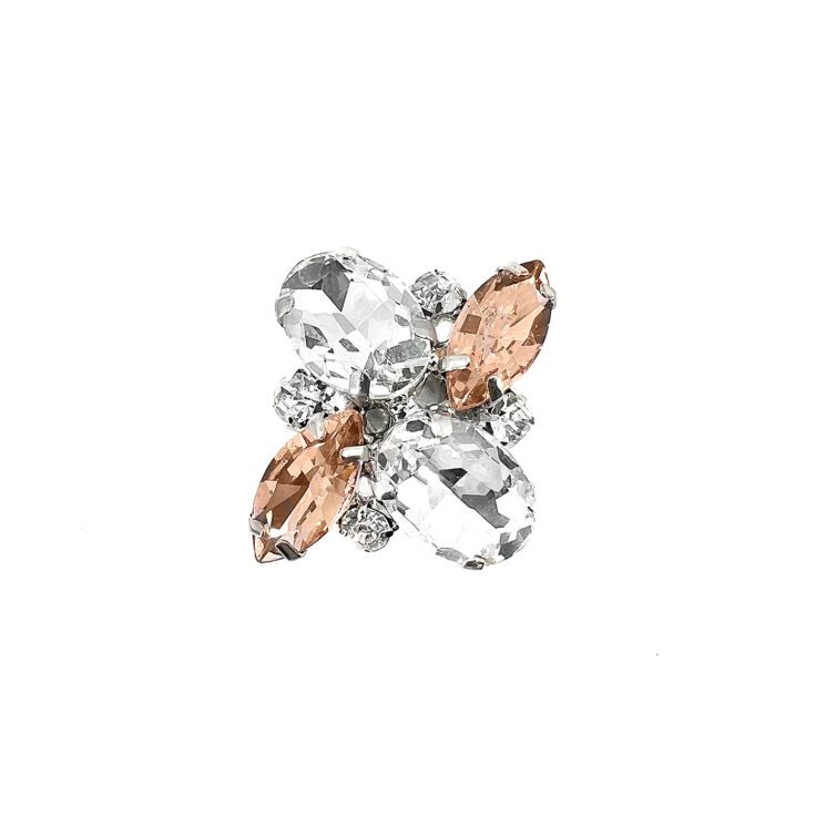 Anello Con Pietre Cipria E Crystal - A24Afrodite