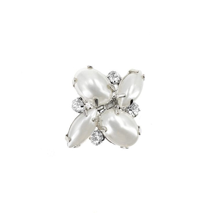 Anello Con Pietre Bianche Perlate - A26Afrodite