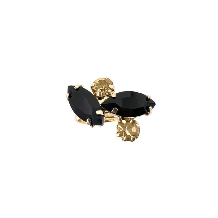 Anello Con Pietre Nere - A12Elettra