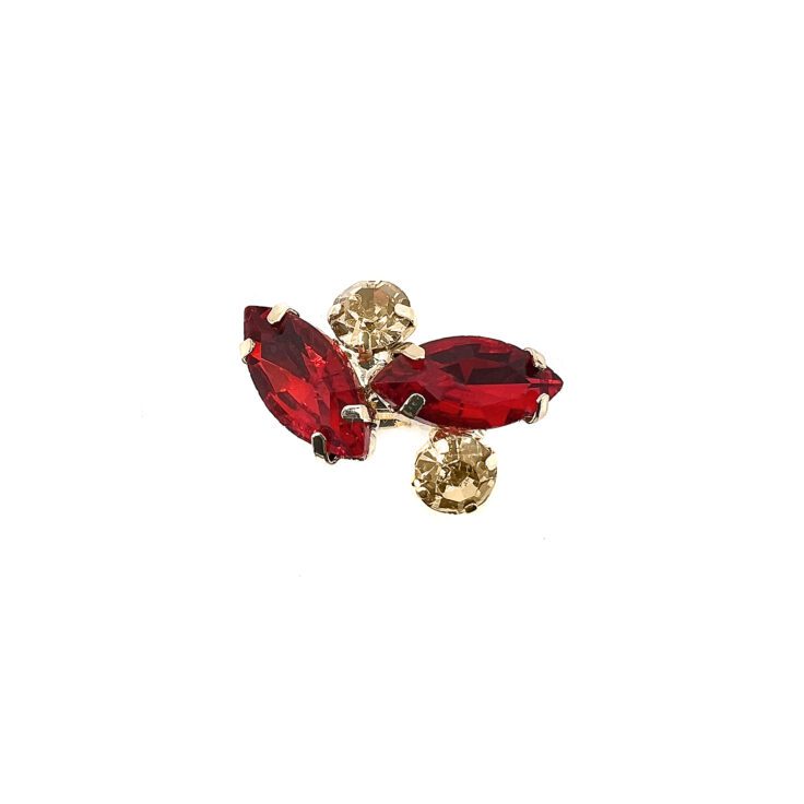 Anello Con Pietre Rosse - A11Elettra