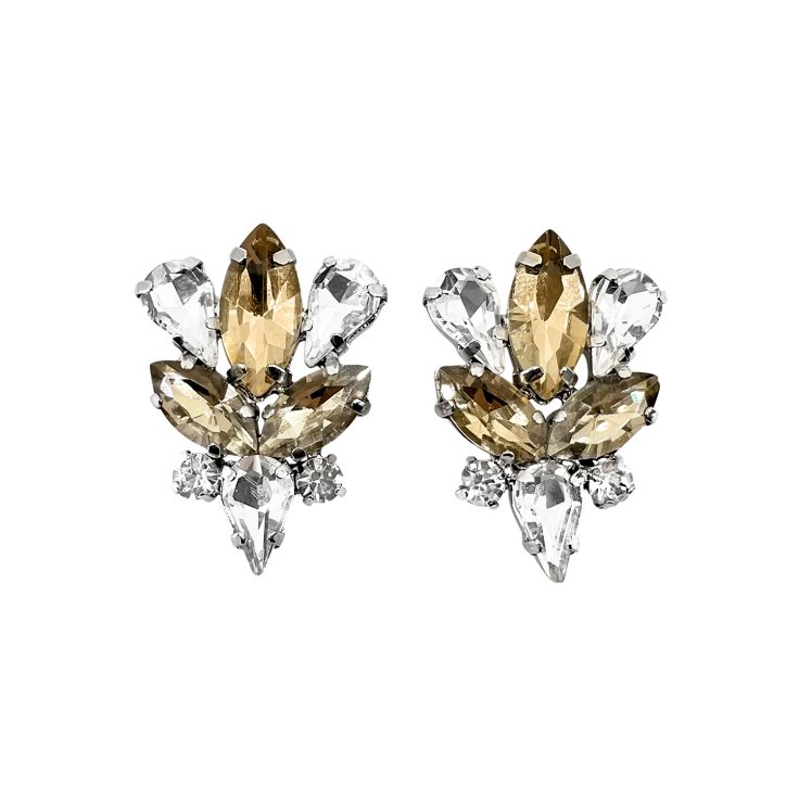 Orecchini Con Pietre Oro E Crystal - Dike2