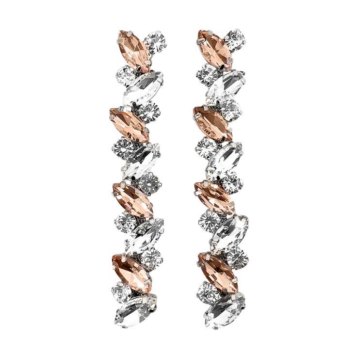 Orecchini Con Pietre Cipria E Crystal - Hollywood5